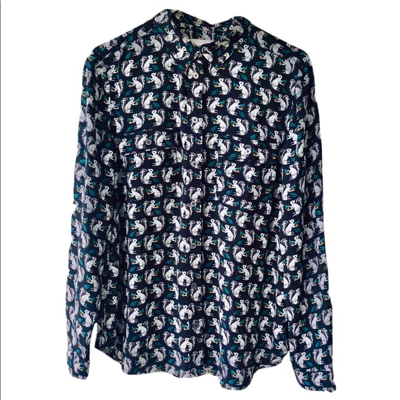 LOFT Tops - 🚫SOLD🚫 Squirrel print Ann Taylor loft blouse